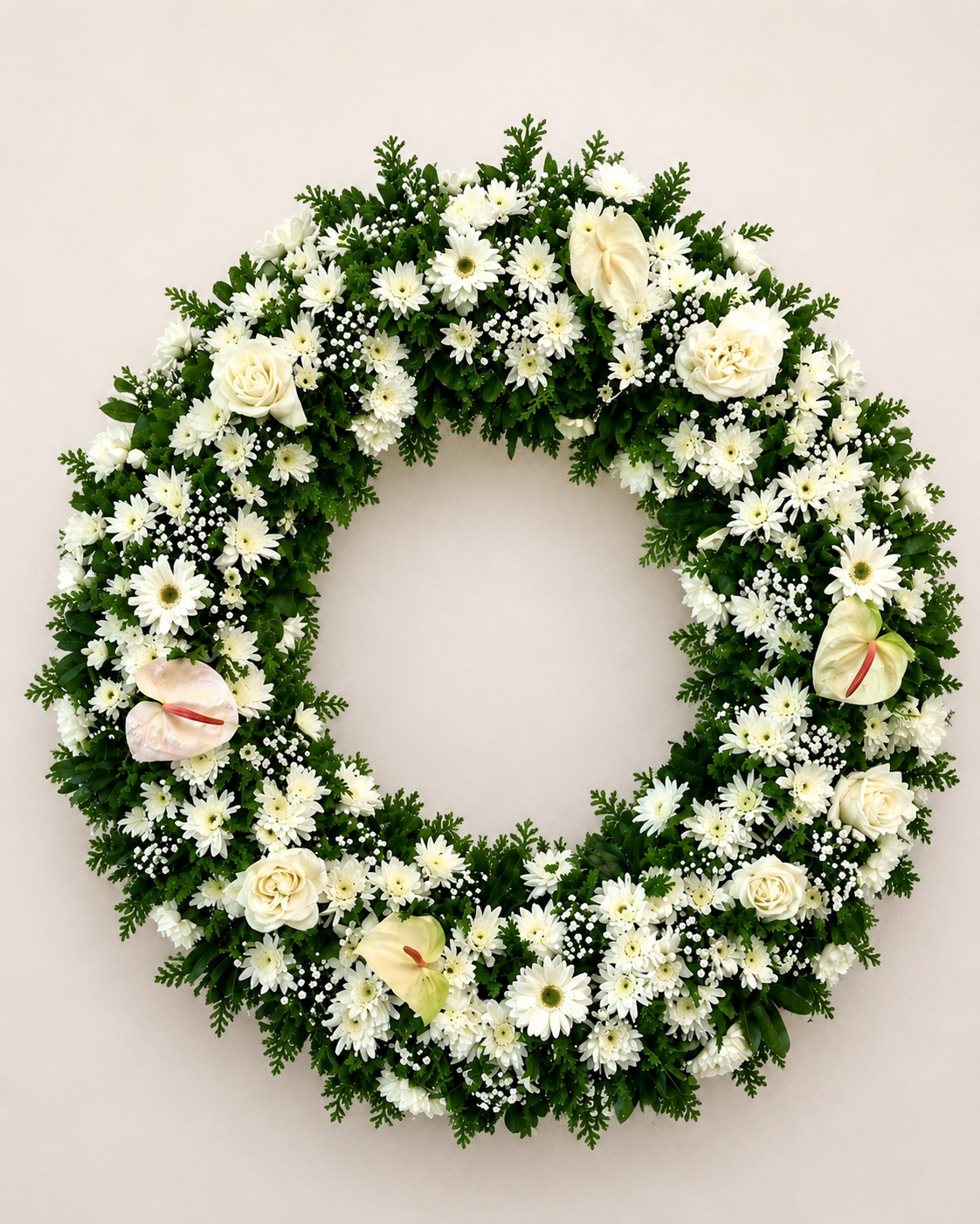 Coroa de flores Guirlanda 3 em tons de branco